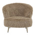 Franklyn fauteuil van PTMD in warme bruine Hair stof met ronde vormen