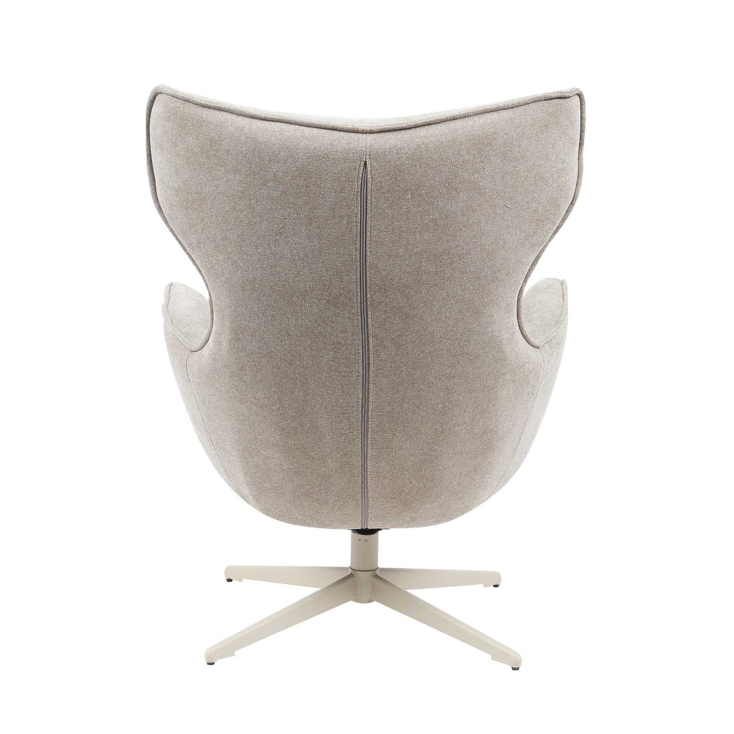 Fauteuil Julia van Starfurn in taupe stof, detail van de zitting en de stofstructuur