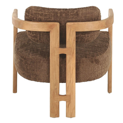 Fauteuil Kelly hazelnoot Luxor stof zijaanzicht MUST Living