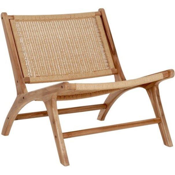 Fauteuil Lazy Loom naturel loom met teakhout MUST Living