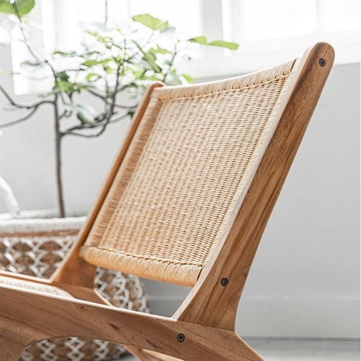 Detail loom vlechtwerk fauteuil Lazy Loom naturel MUST Living