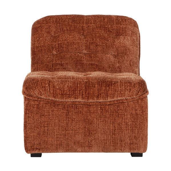 Fauteuil Liberty Glamour Kaneel van MUST Living, detail van het velvet met wafelstructuur