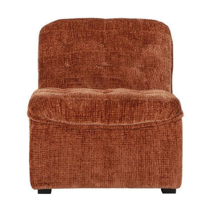 Fauteuil Liberty Glamour Kaneel van MUST Living, detail van het velvet met wafelstructuur