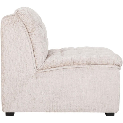 Fauteuil Liberty Glamour Naturel van MUST Living, detail van de naturel velvet bekleding