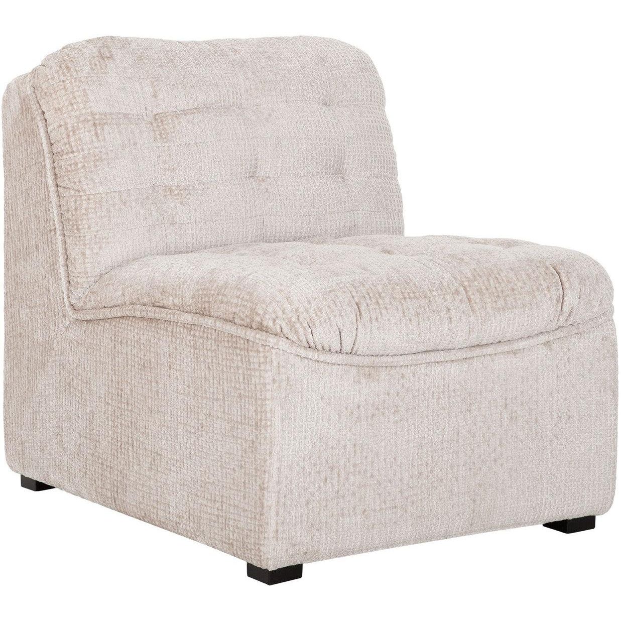 Fauteuil Liberty Glamour Naturel van MUST Living, kuipstoel in naturel velvet met wafelstructuur