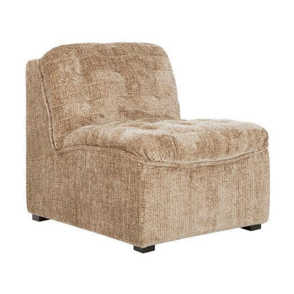 Fauteuil Liberty Glamour Zand van MUST Living, kuipstoel in zandkleurig velvet op witte achtergrond