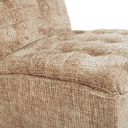 Fauteuil Liberty Glamour Zand van MUST Living, achteraanzicht van de gestoffeerde rug