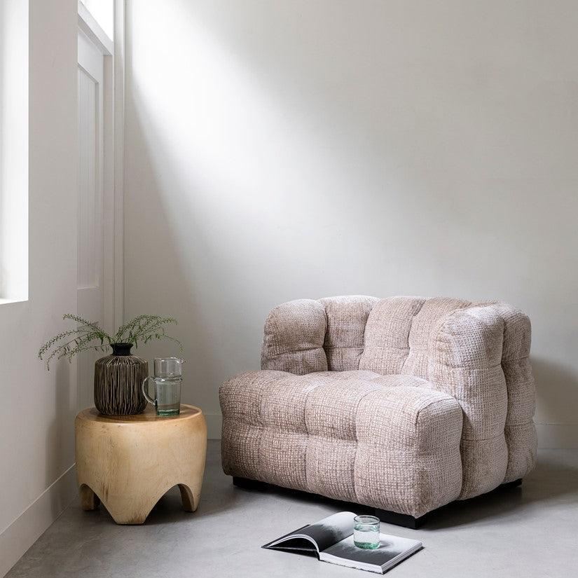 Fauteuil Mars zand met verkorte armen MUST Living