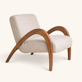 Fauteuil Maurice Loungestoel Beige van Pomax, productfoto in beige met de volledige vorm in beeld