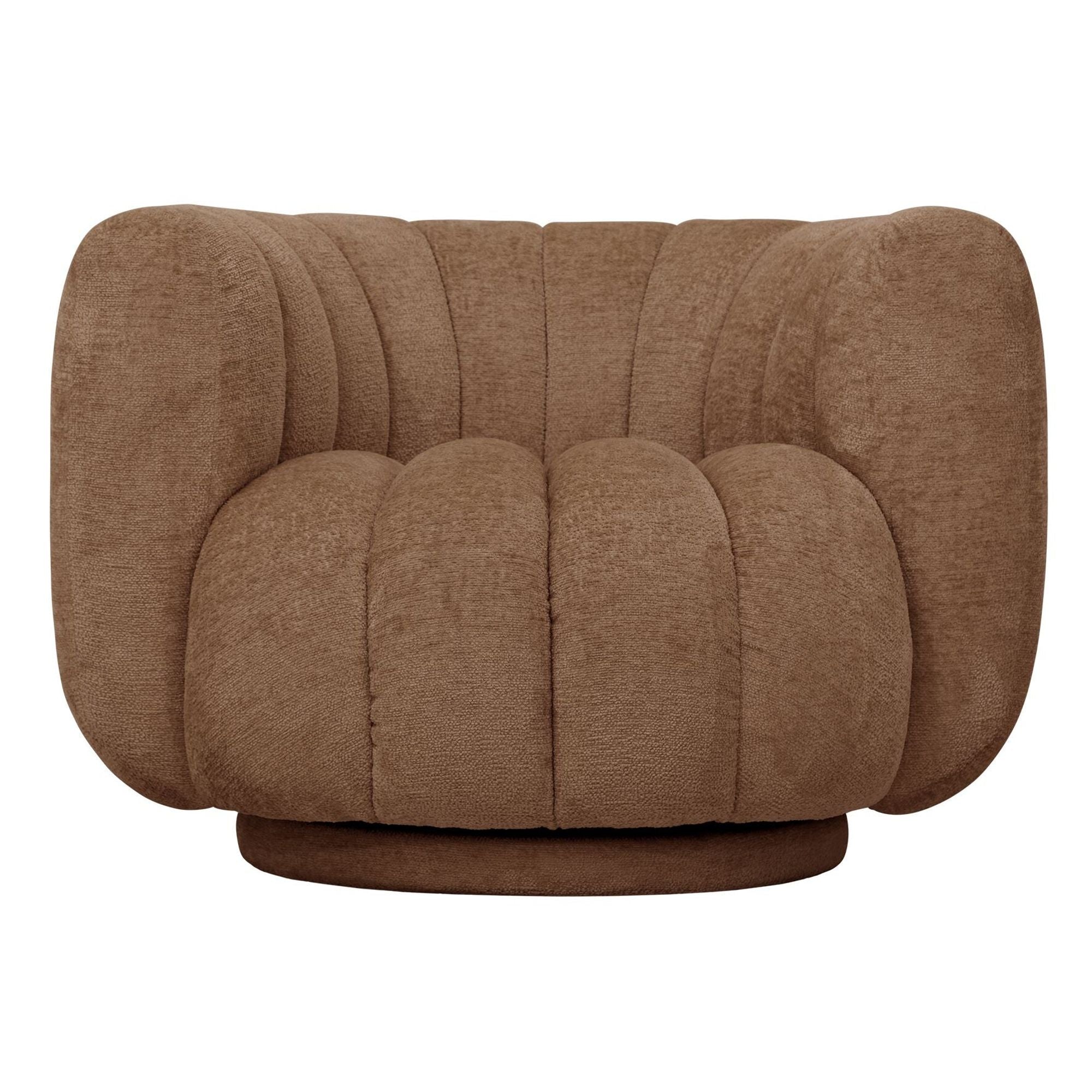 Fauteuil Mello draaifauteuil in cognac stof van MUST Living