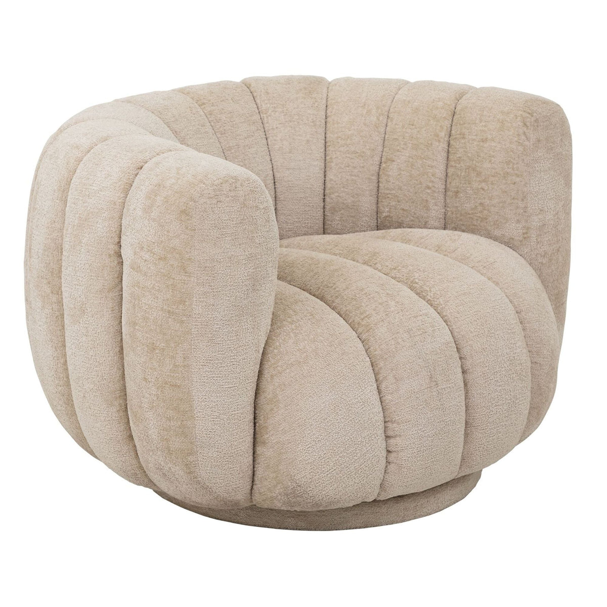 Crème loungefauteuil Mello met brede zit en lage rugleuning