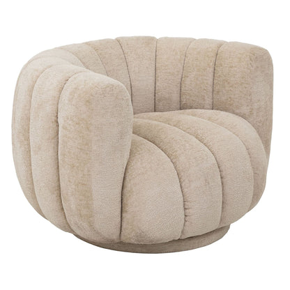 Crème loungefauteuil Mello met brede zit en lage rugleuning