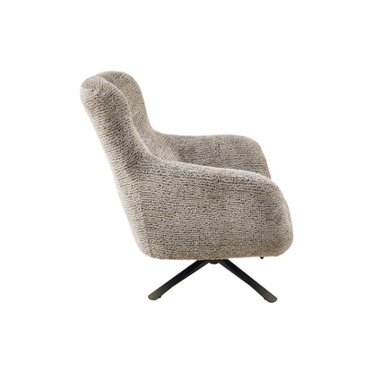 Fauteuil Nena Bruin van Starfurn, zachte stoffen bekleding YR2058 in warm bruin