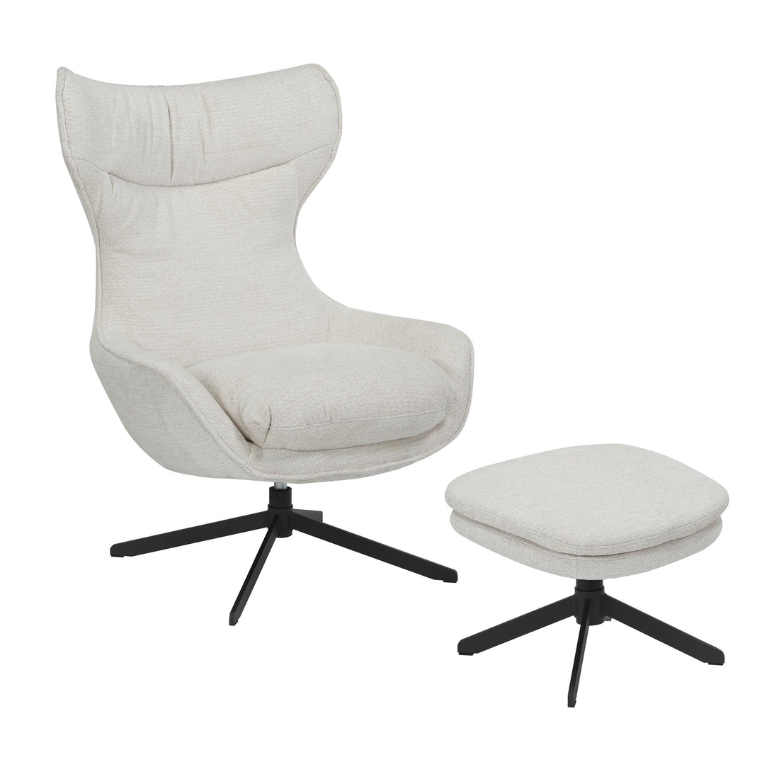 Fauteuil Olivia van Starfurn in zijaanzicht, met de omsluitende rugleuning en armleuning