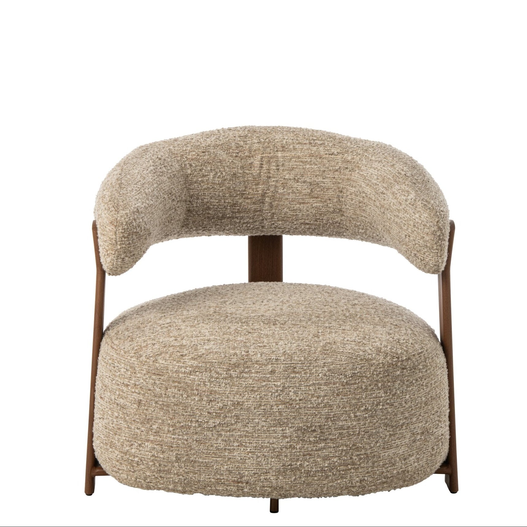 Fauteuil Schuim Ecru van J-Line, ecru loungefauteuil van schuim en stof