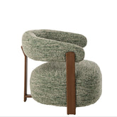 Fauteuil Schuim Olijfgroen van J-Line, olijfgroene fauteuil met brede armleuningen