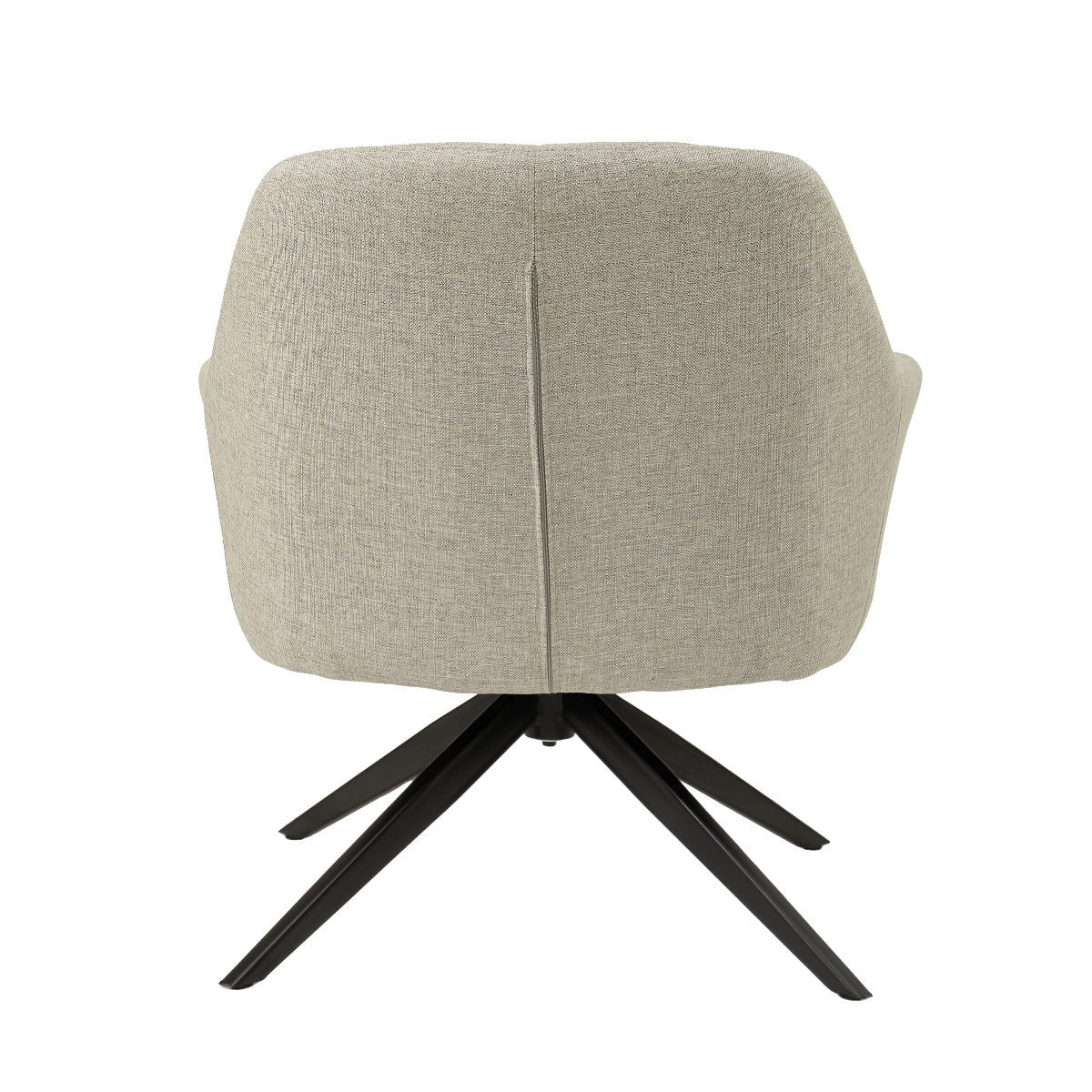 Fauteuil Tom in Sand, beige stof met zwart onderstel