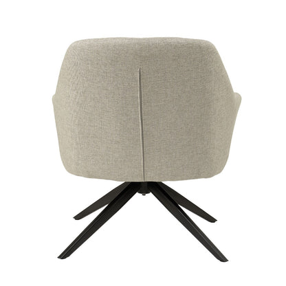 Fauteuil Tom in Sand, beige stof met zwart onderstel