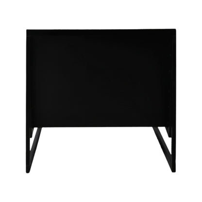 Fauteuil Vanta Loungestoel Metaal Zwart van Pomax, achteraanzicht van het zwarte metalen frame