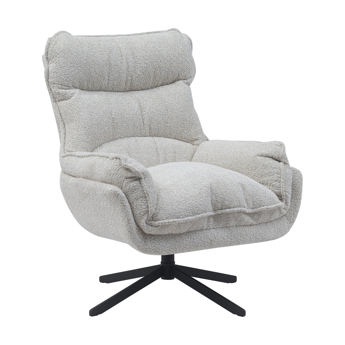 Fauteuil Vera Off White van Starfurn met armleuningen en draaibare voet