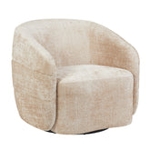 Fauteuil Yara van Starfurn in beige, draaibare fauteuil met zachte afgeronde rug en armleuningen