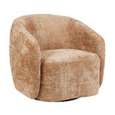 Fauteuil Yara Cinnamon van Starfurn schuin van voren met zicht op het draaibare onderstel