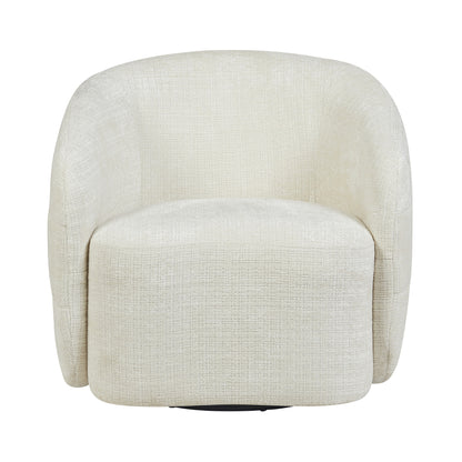 Fauteuil Yara Off White van Starfurn bij een leeshoek met een schemerlamp en een plaid