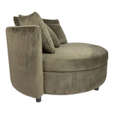 Fayen Fauteuil - Ø121x68cm - Velvet - Groen PTMD - Fauteuil - PTMD - livinglovely.nl