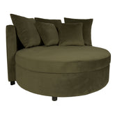 Fayen Fauteuil - Ø121x68cm - Velvet - Groen PTMD - Fauteuil - PTMD - livinglovely.nl