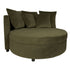 Fayen Fauteuil - Ø121x68cm - Velvet - Groen PTMD - Fauteuil - PTMD - livinglovely.nl