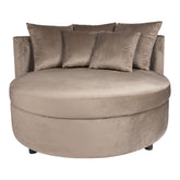 Fayen Fauteuil - Ø121x68cm - Velvet - Zand PTMD - Fauteuil - PTMD - livinglovely.nl