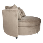 Fayen Fauteuil - Ø121x68cm - Velvet - Zand PTMD - Fauteuil - PTMD - livinglovely.nl