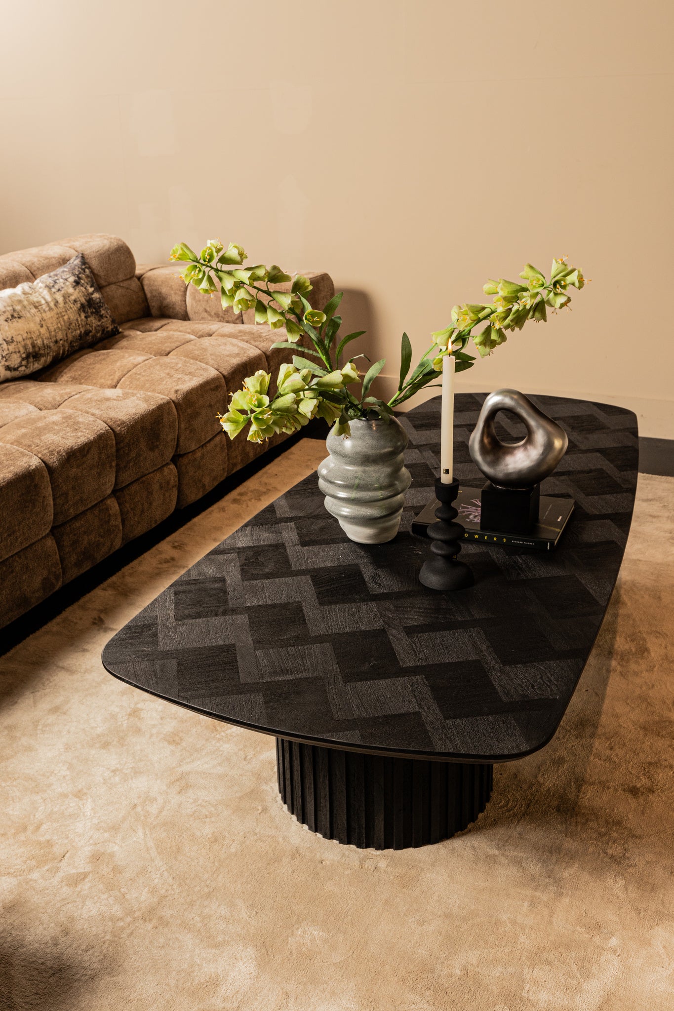 Fieron Black Wooden Coffee Table Double Round Base PTMD - Salontafel - PTMD - livinglovely.nl