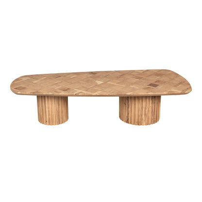 Fieron Natural Wooden Coffee Table Double Rnd Base PTMD - Salontafel - PTMD - livinglovely.nl