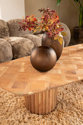 Fieron Natural Wooden Coffee Table Double Rnd Base PTMD - Salontafel - PTMD - livinglovely.nl