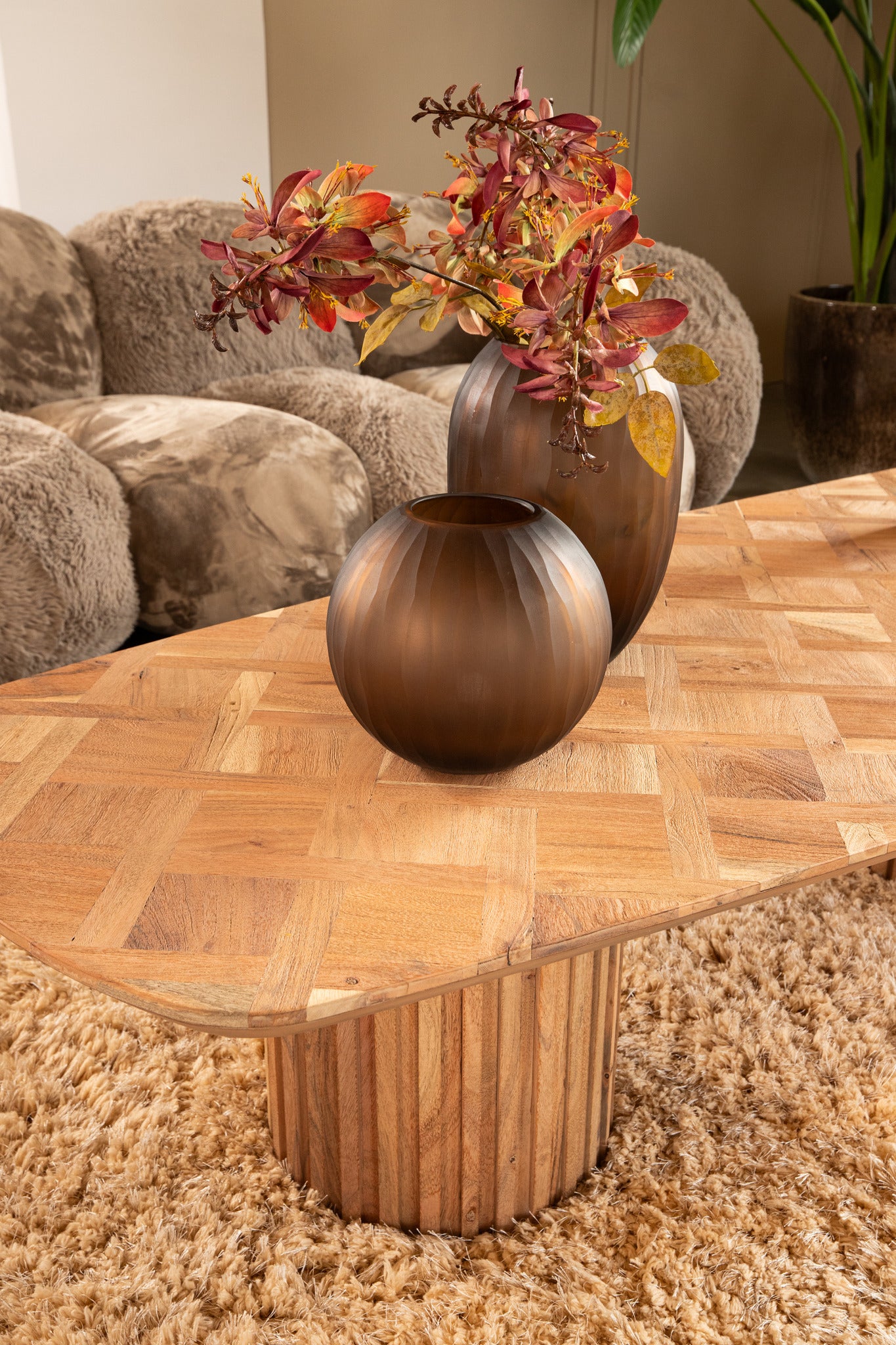 Fieron Natural Wooden Coffee Table Double Rnd Base PTMD - Salontafel - PTMD - livinglovely.nl