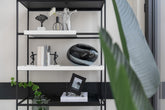 Figuur Boom Op Voet Aluminium/Marmer Zwart/Wit Set van 3 - Beeld - J-Line - livinglovely.nl