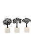 Figuur Boom Op Voet Aluminium/Marmer Zwart/Wit Set van 3 - Beeld - J-Line - livinglovely.nl