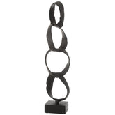 Figuur Ringen Op Voet Aluminium Zwart Large - Beeld - J-Line - livinglovely.nl