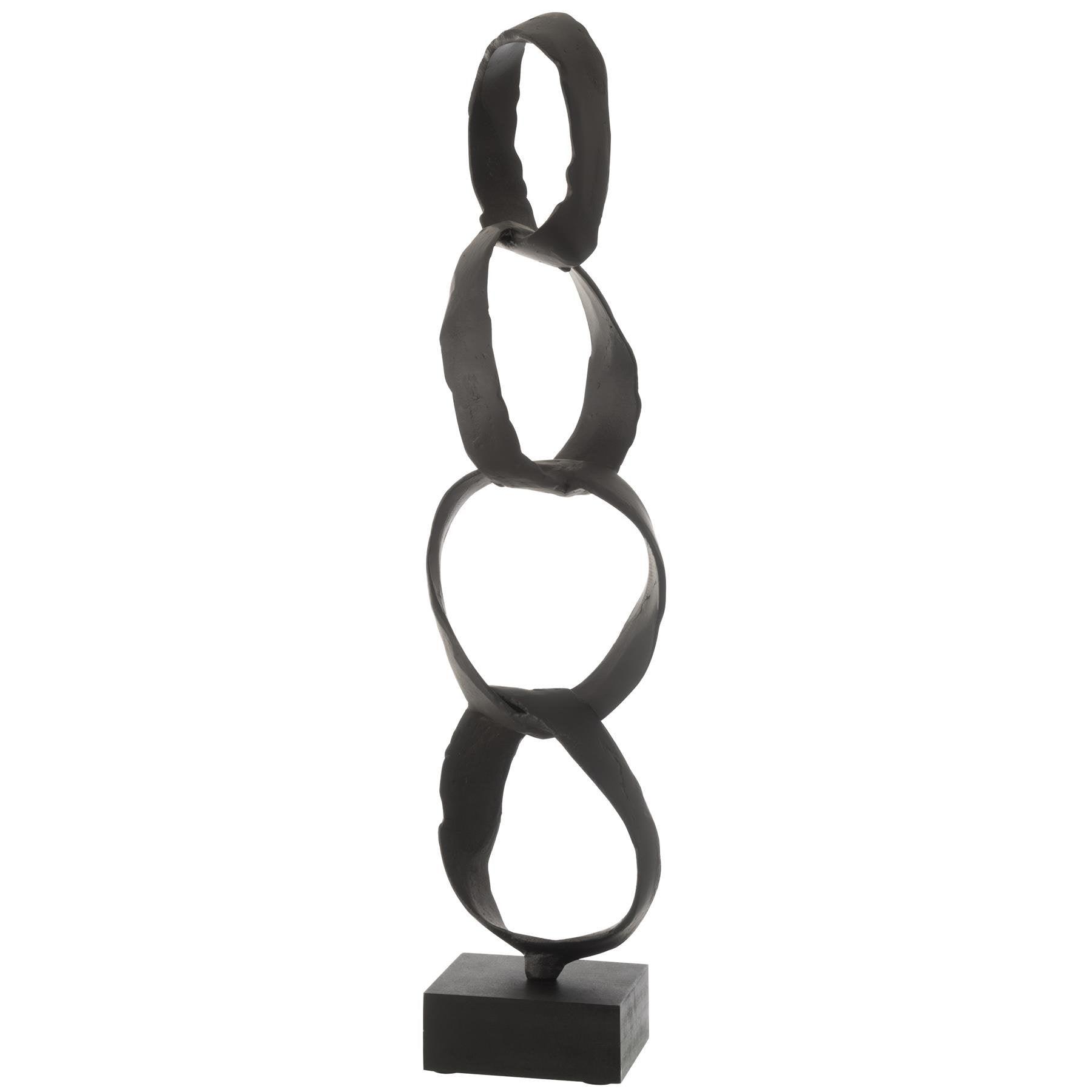 Figuur Ringen Op Voet Aluminium Zwart Large - Beeld - J-Line - livinglovely.nl