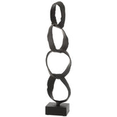 Figuur Ringen Op Voet Aluminium Zwart Large - Beeld - J-Line - livinglovely.nl