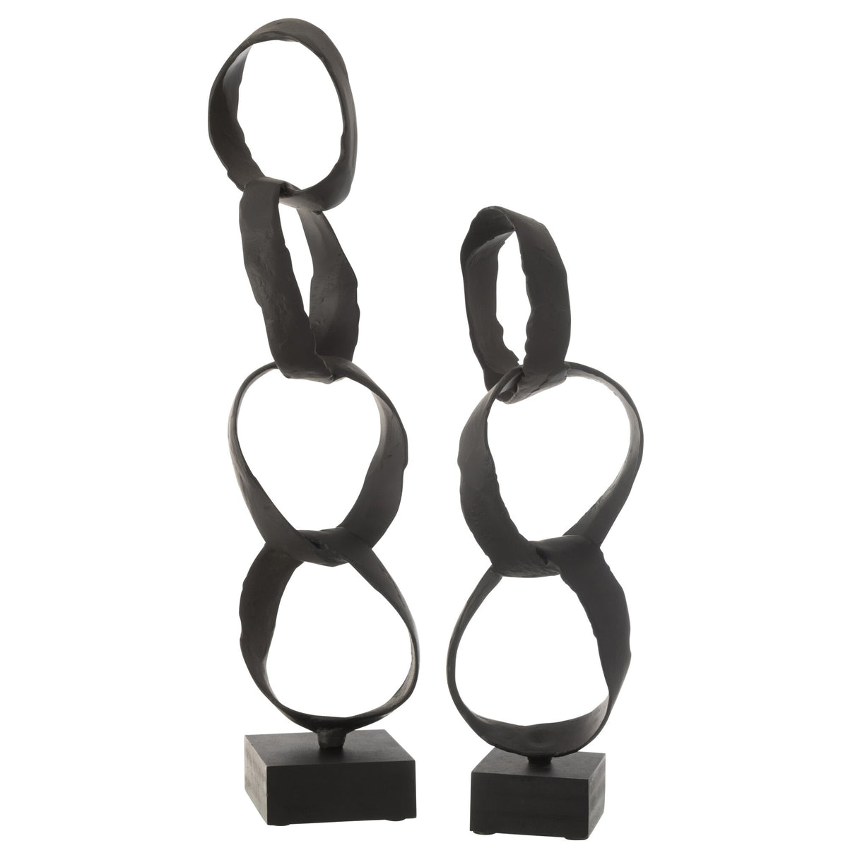 Figuur Ringen Op Voet Aluminium Zwart Large J-Line