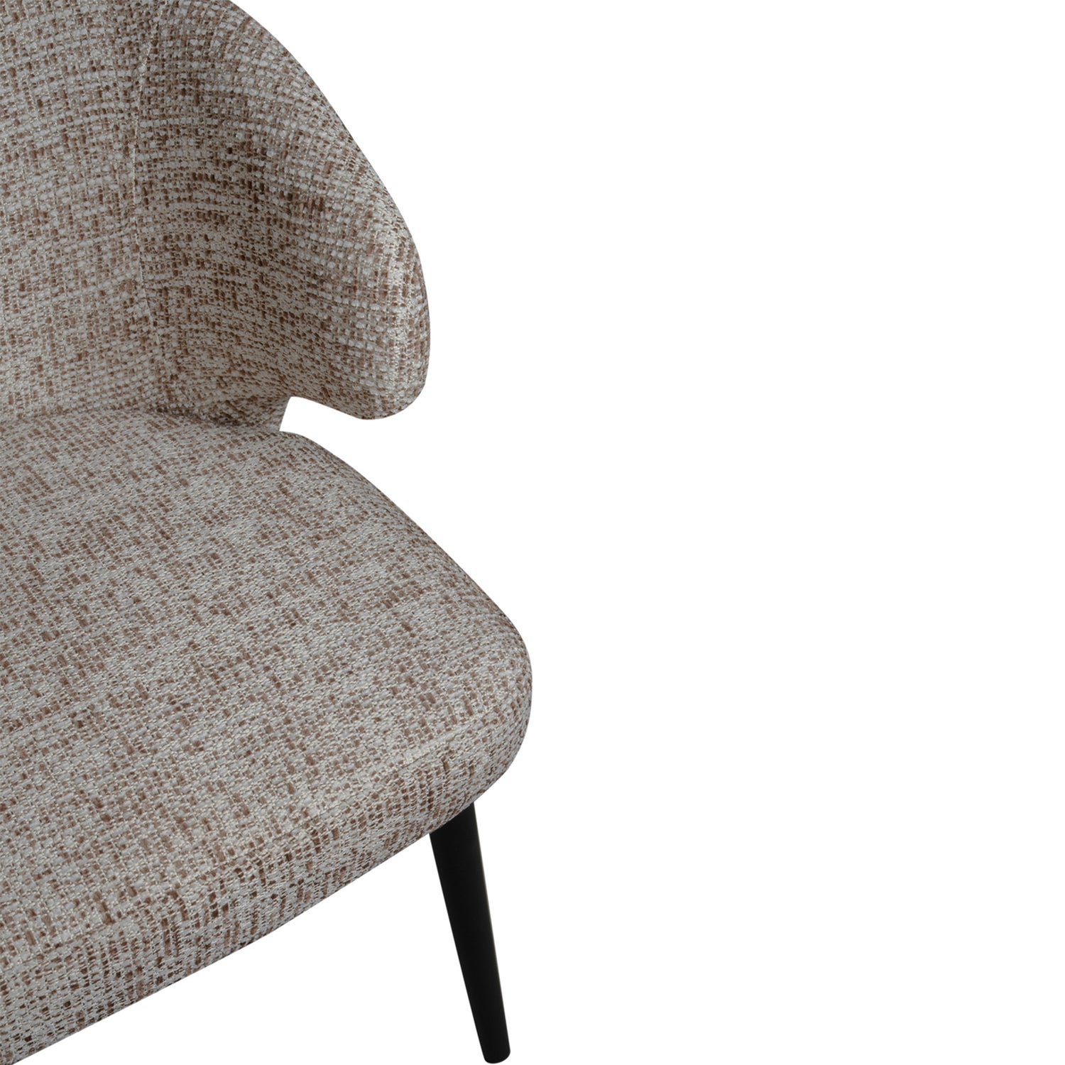 Fiori Beige Mois 04 eetkamerstoel van PTMD, detail van de zitting en rugleuning