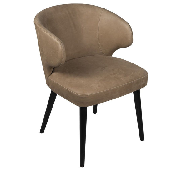 Fiori Taupe terra leather dining chair PTMD