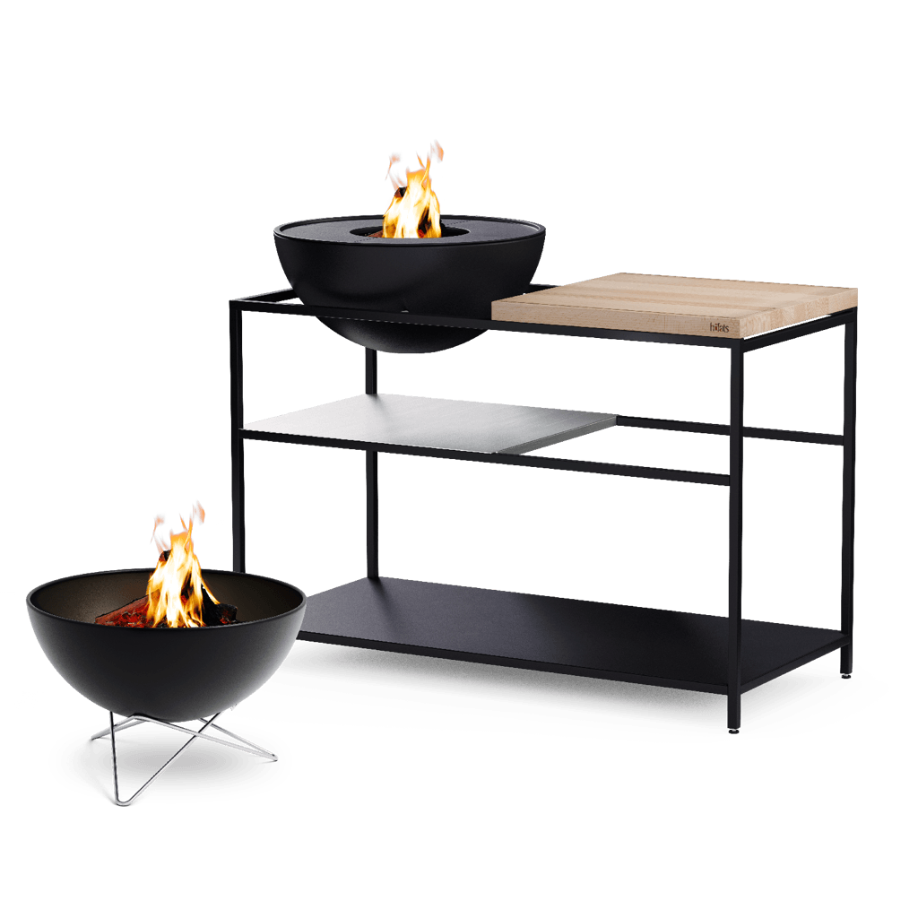 Fire Kitchen Buitenkeuken met Bowl 57 Vuurschaal , BBQ , Höfats , livinglovely.nl