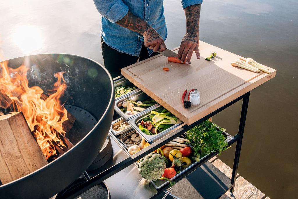 Fire Kitchen Buitenkeuken met Bowl 70 Vuurschaal , BBQ , Höfats , livinglovely.nl