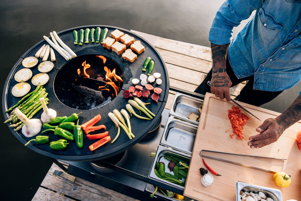 Fire Kitchen Buitenkeuken met Bowl 70 Vuurschaal , BBQ , Höfats , livinglovely.nl