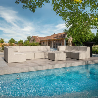 Fixed Square Pouf Boho Taupe - Laui Lounge™ - Poef - Laui Lounge - livinglovely.nl