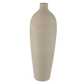 Flesvaas Cavinn Extra Large van PTMD, beige keramische vloervaas van 70cm hoog