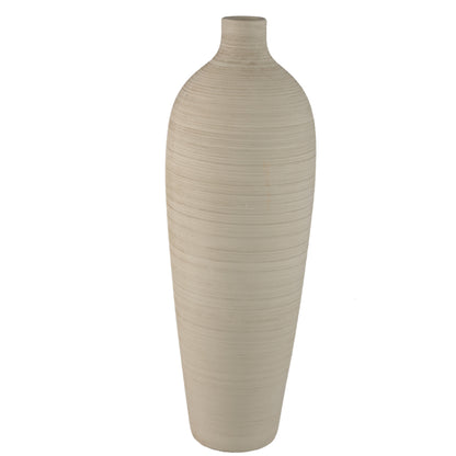 Flesvaas Cavinn Extra Large van PTMD, beige keramische vloervaas van 70cm hoog